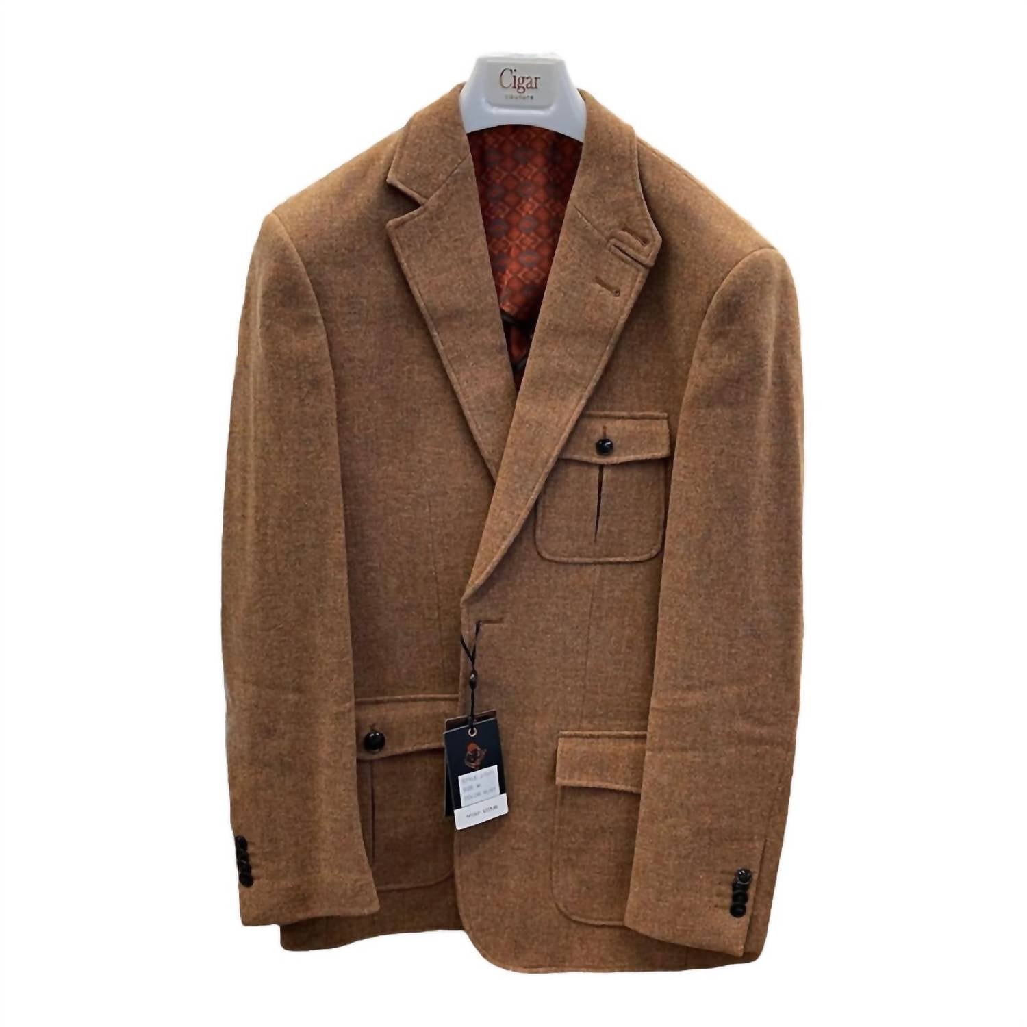 Cigar Men's Wool Sport Coat in brown - men's jacket