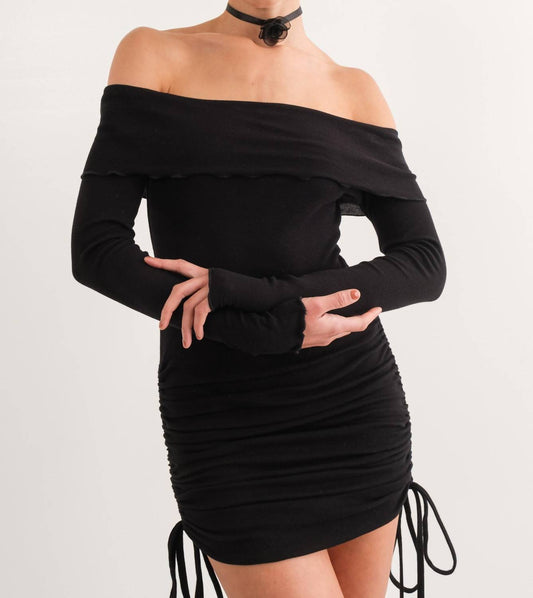 Golden - Ayla Off Shoulder Ruched Mini Dress
