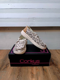 Corkys Footwear Women's Sparkle Leopard Kayak Shoes in tan - women's flats