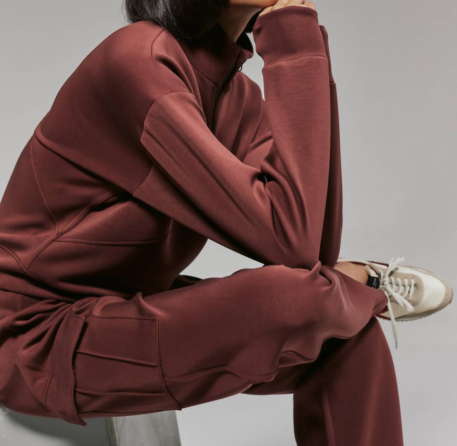 7Diamonds - Rev Crop Quarter Zip Sweatshirt