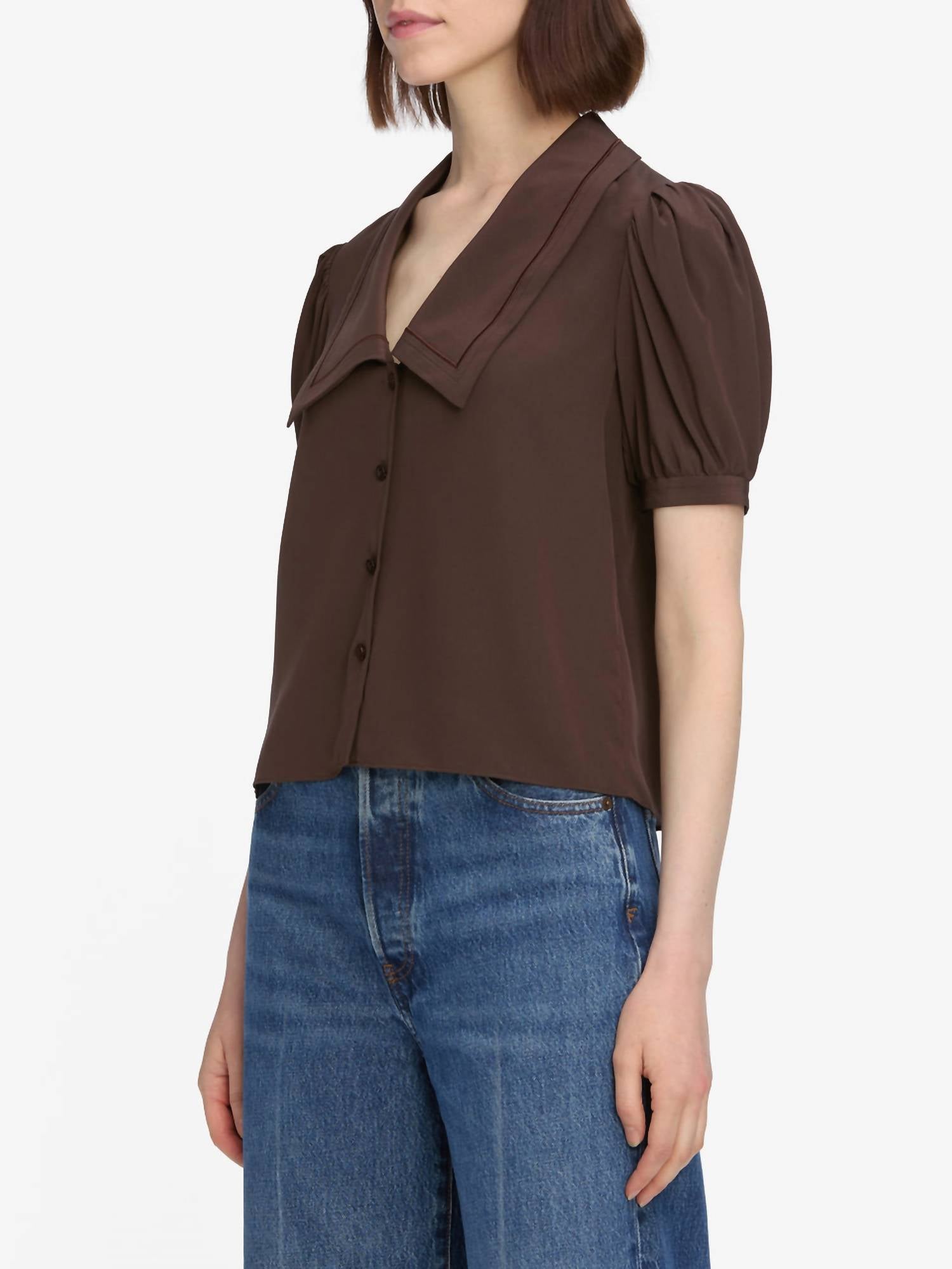 Frame - Sailor Short Sleeve Blouse