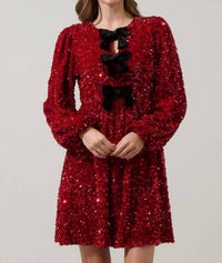 Sugarlips - Darla Sequin Glow Bow Mini Dress
