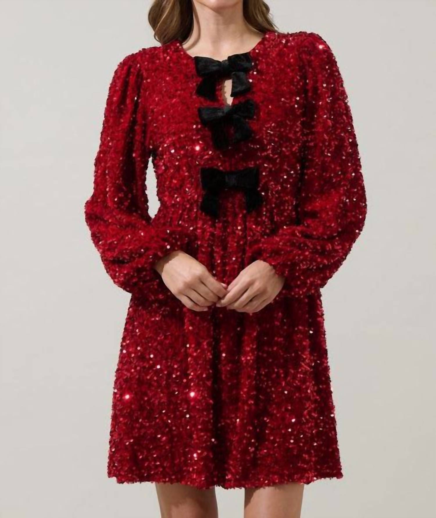 Sugarlips - Darla Sequin Glow Bow Mini Dress