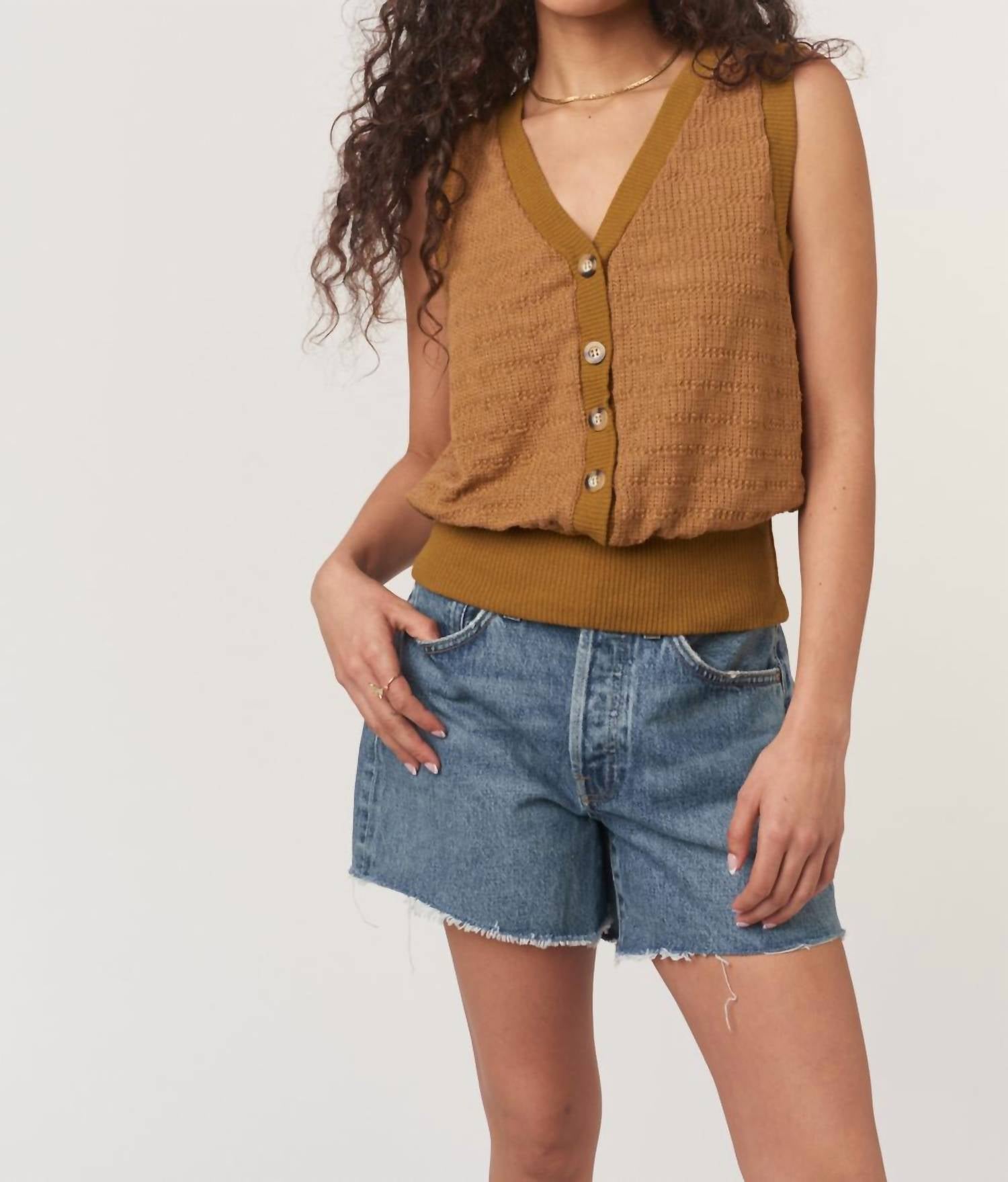 Project Social T - Ingrid Button Front Tank