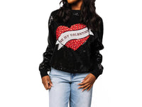 QUEEN OF SPARKLES Be My Valentine Top in black - women's sweater - alternate view