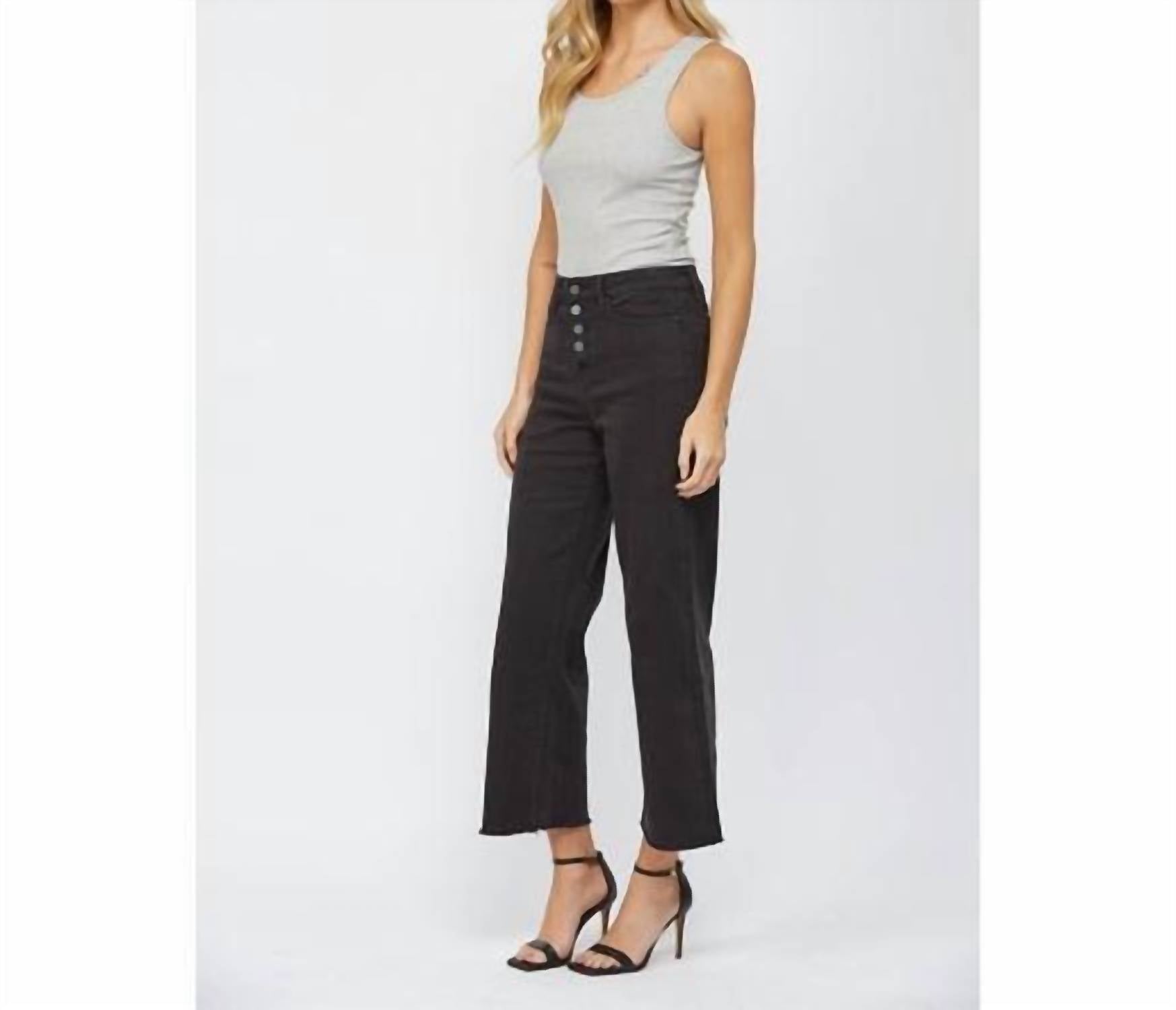 Mica Denim - Chromatic High Rise Wide Crop Jeans
