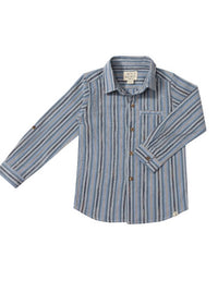 ME & HENRY Kid's Atwood Woven Shirt in navy multi plaid in navy multi plaid - kids' long sleeve top