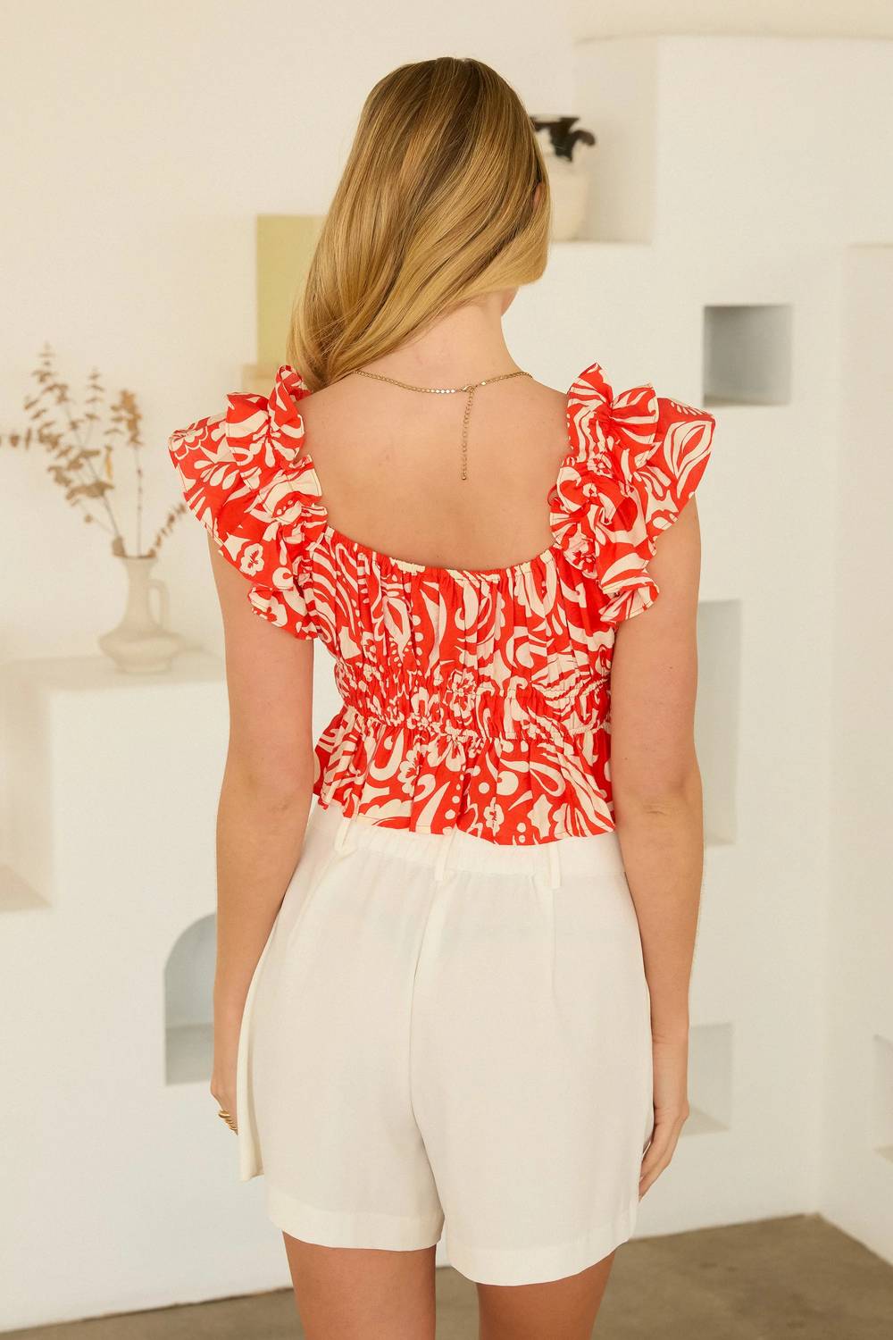 Skies Are Blue - Christa Ruffle Top