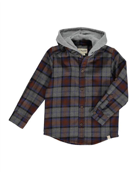 Me & Henry - Boys Erin Plaid Hooded Woven Shirt
