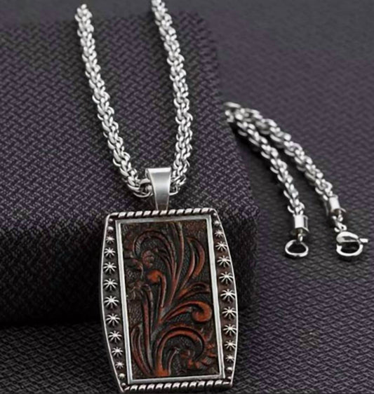Silver Strike - Men's Rectangle Necklace
