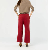 Ann Mashburn Frankie Cropped Pant in red stretch twill - women's pants - view 4