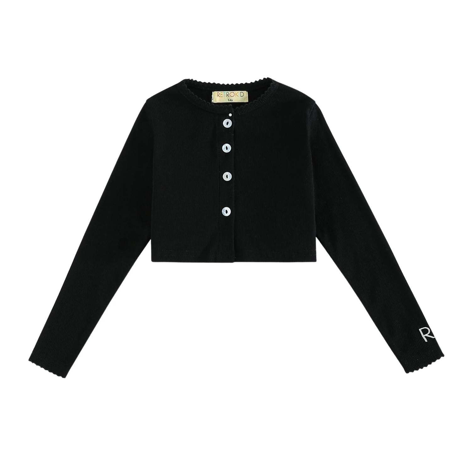 Retrokid - Girls Ribbed Cropped Cardigan