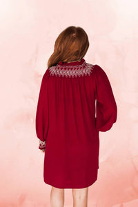 Layerz Clothing - Women's Embroidered Smocked Dress