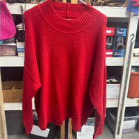 LUCKY BRAND Knit Sweater in red - women's sweater - detail view