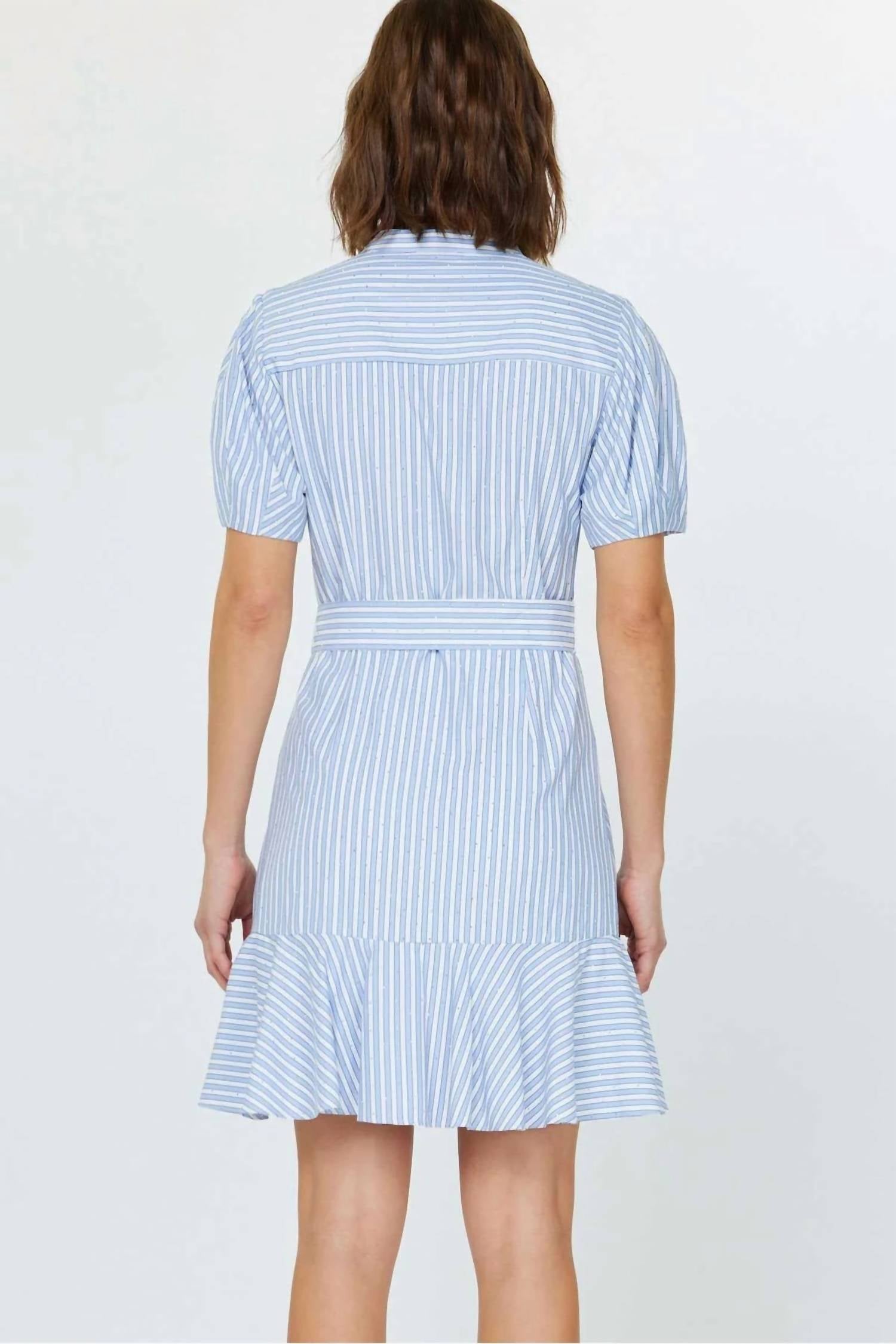Current Air - Striped Shimmer Shirt Dress