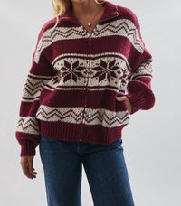 Le Lis - Collared Zip Up Sweater Jacket