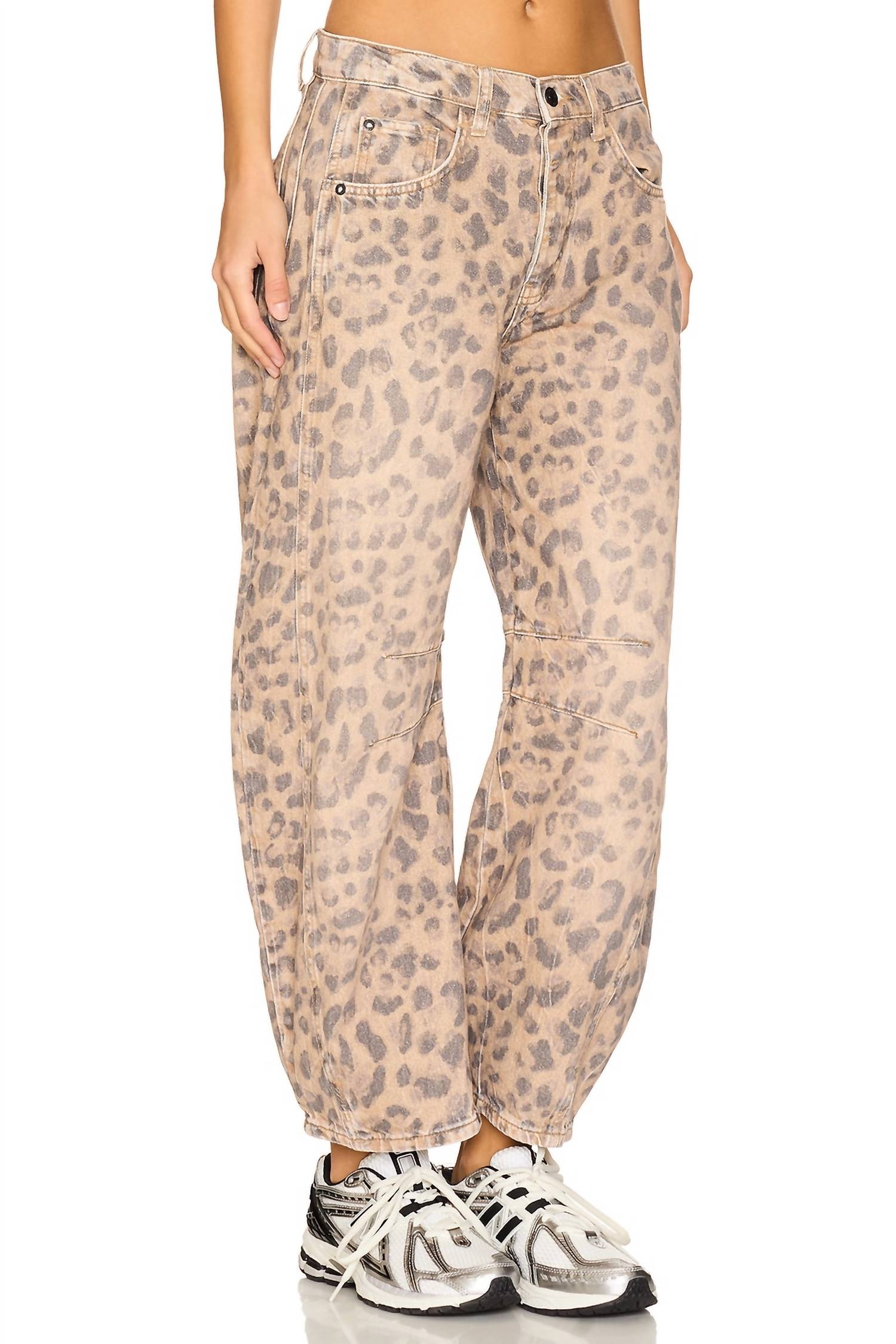 Free People - Good Luck Printed Barrel Jeans