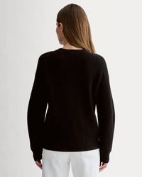 Everlane Women's The Cocoon Crew Sweater in black - women's sweater - detail view