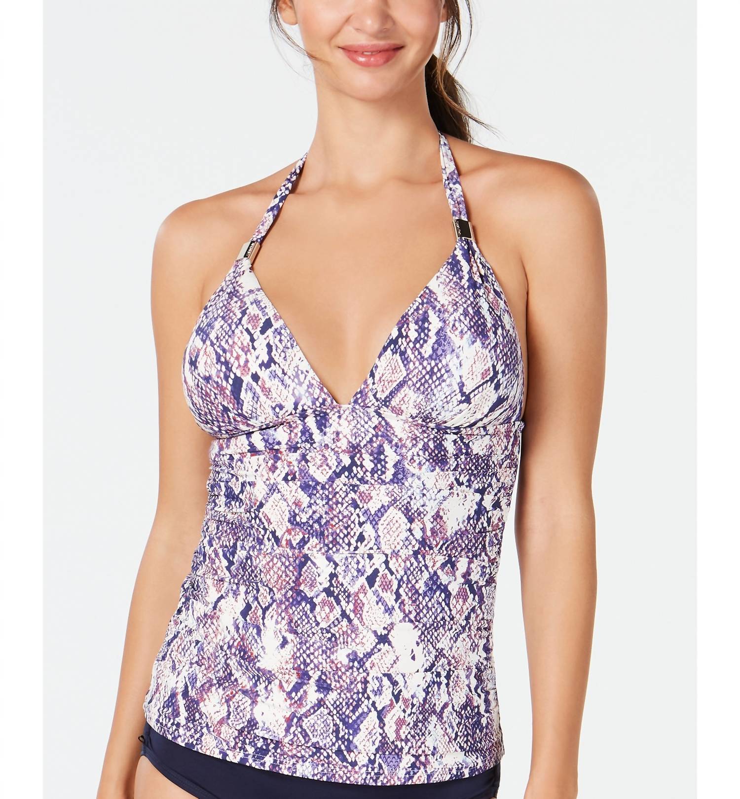 Calvin Klein - Printed Halter Tankini Swim Top