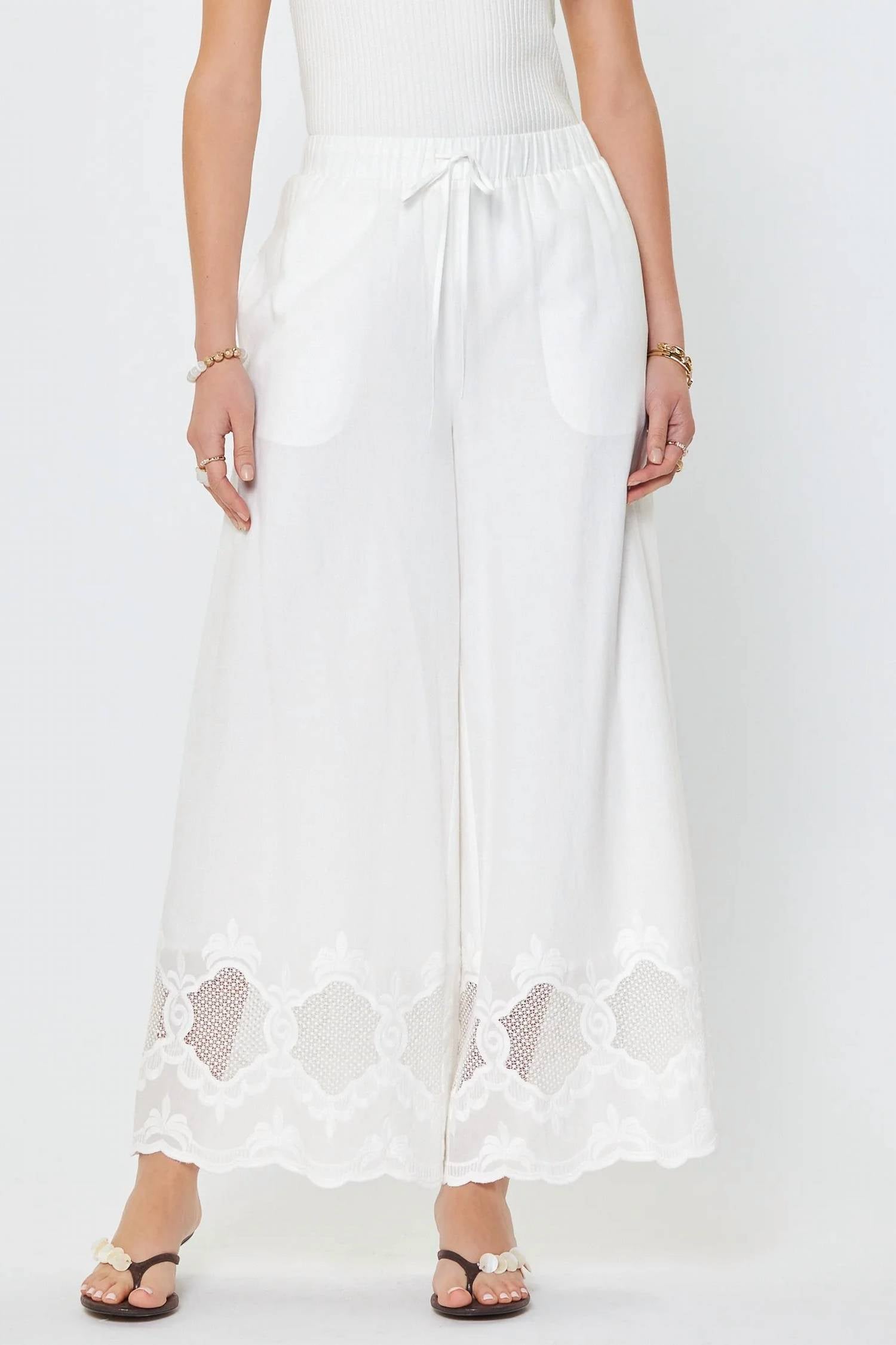 Current Air - Layla Embroidered Wide Leg Pants