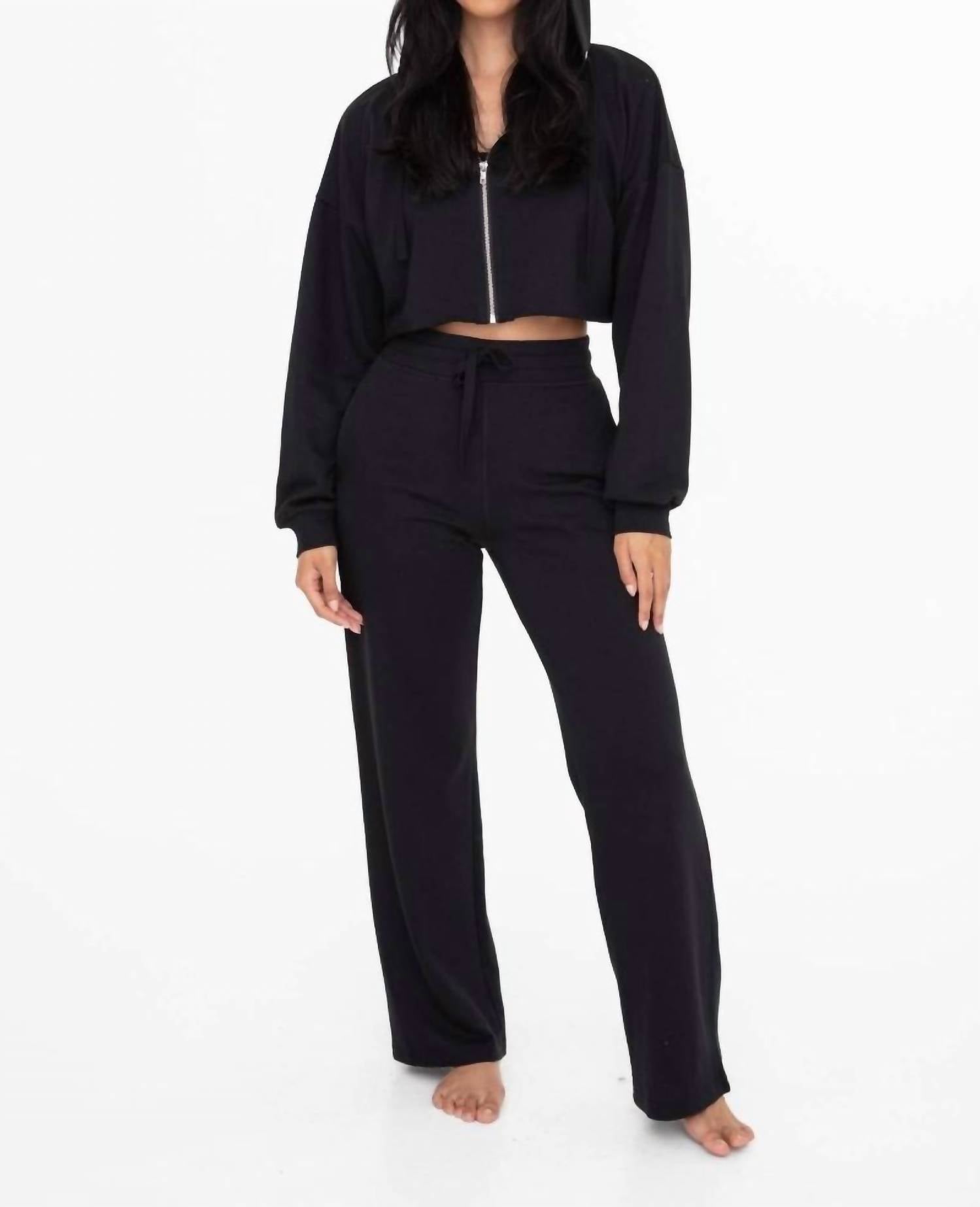 Mono B - Women's Handle That Crop Hoodie Zip Up Jacket