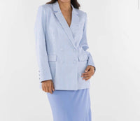 Emily McCarthy Bristol Tailored Blazer in grapemist stripe - women's jacket