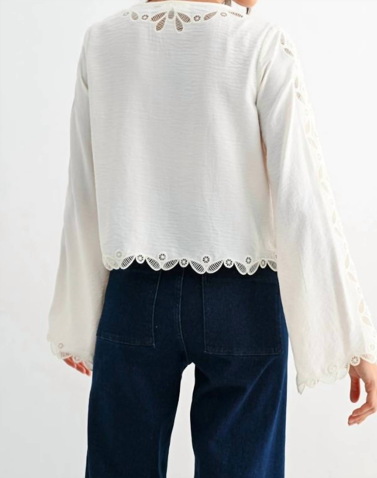 Mint Exclusives - Melanie Scallop Embroidered Lace Blouse