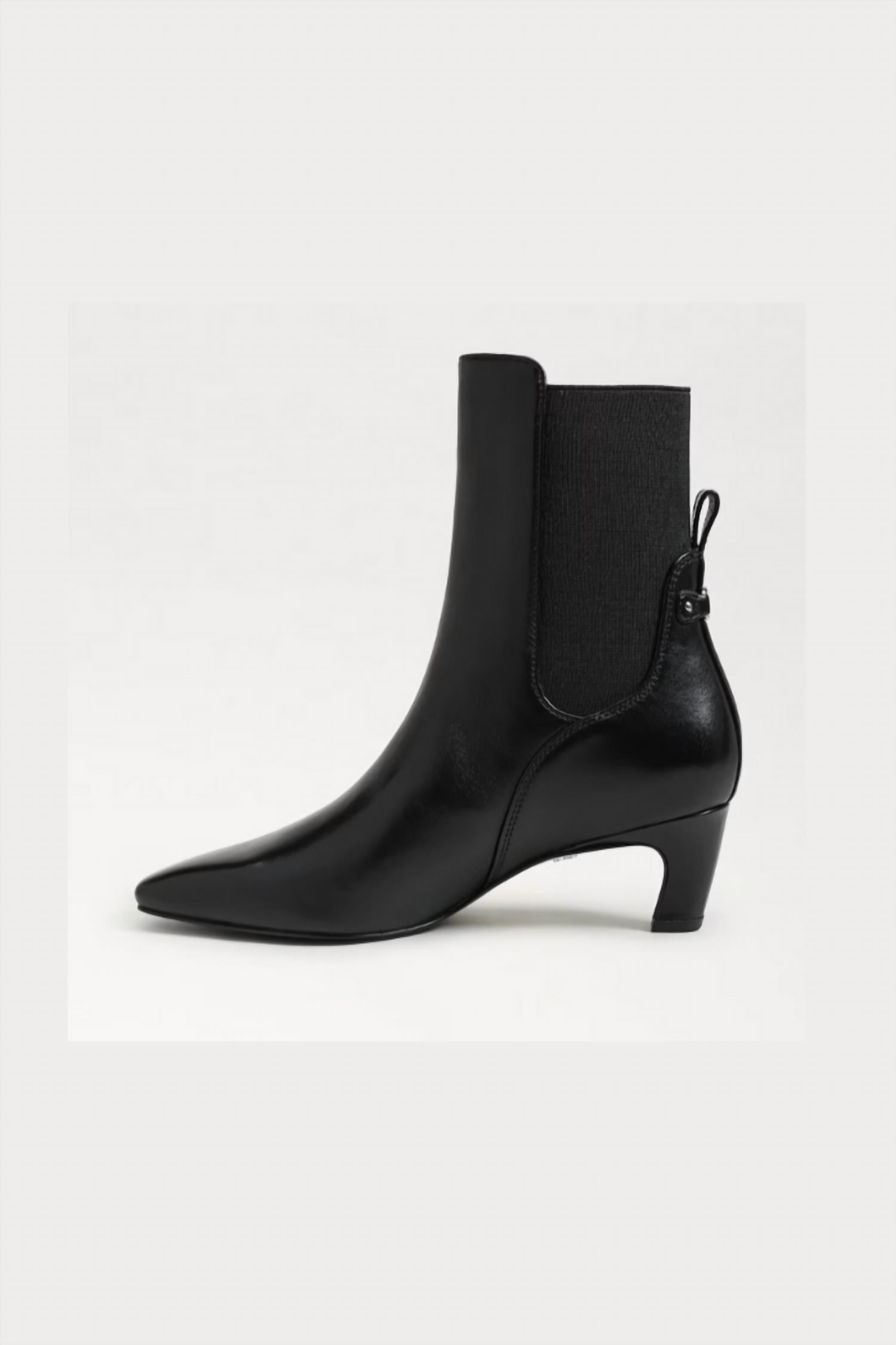 Sam Edelman Women's Margo Kitten Heel Bootie in black gloss leather - women's shoe - alternate view