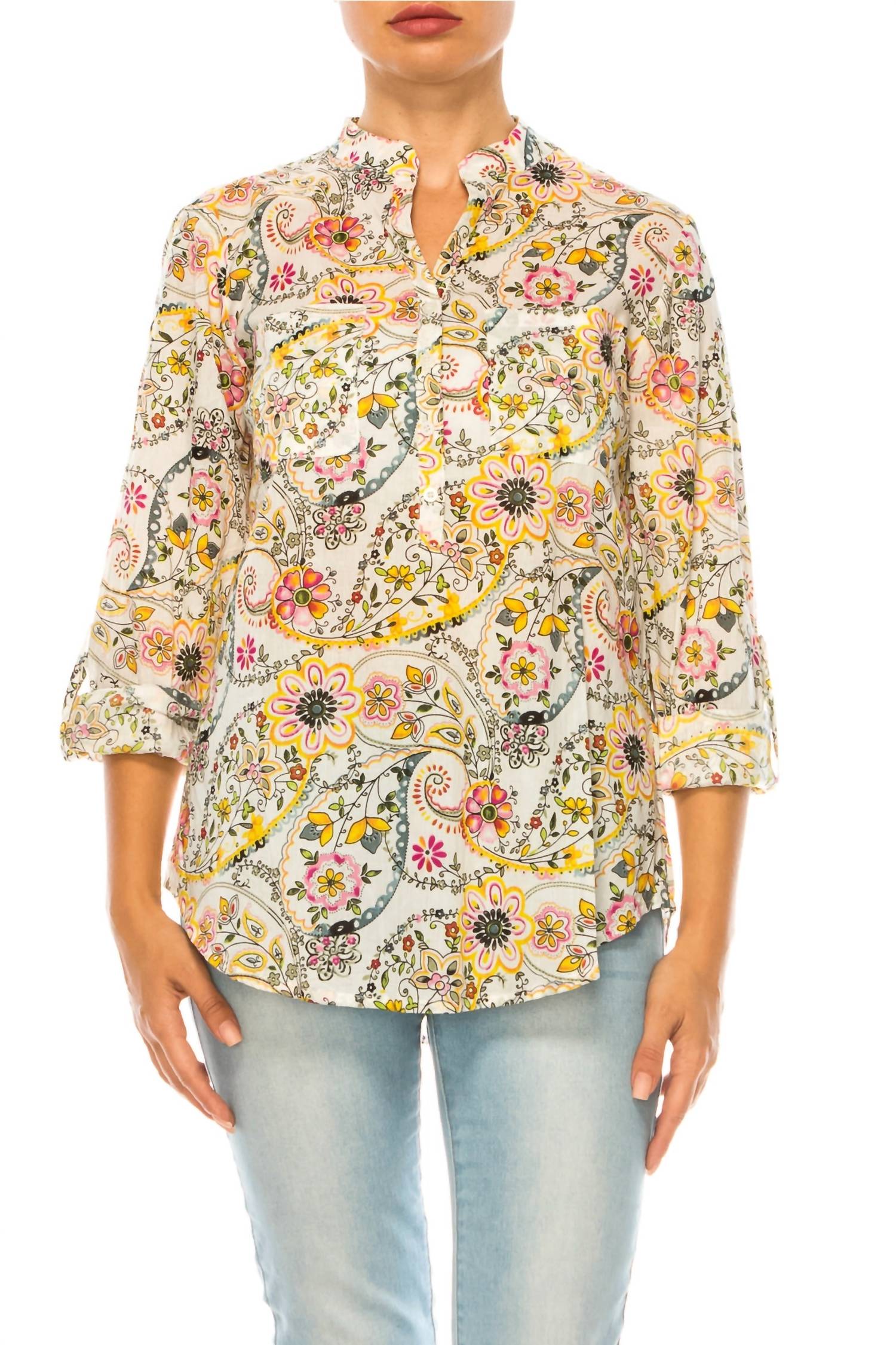 Magazine Clothing - Floral Paisley Tunic Top
