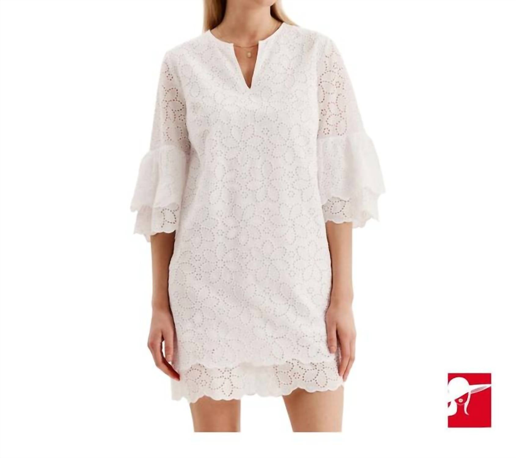 Tyler Boe Christa Eyelet Dress in white - women's dress