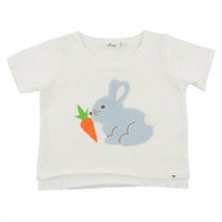 Oh Baby! - Kids Profile Bunny With Carrot Raw Edge Tee