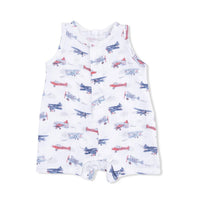 Angel Dear - Kids Vintage Planes Muslin Sleeveless Shortie Romper