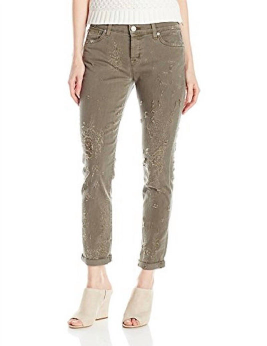 Hudson - Riley Crop Relaxed Straight Leg Destructed Boyfriend Jeans