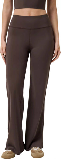 Travis Matthew Moveknit Bonded Wide Leg Pants in coffee grounds - women's pants - detail view