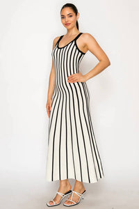 Meet Me In Santorini - Striped Sweater Maxi Dress
