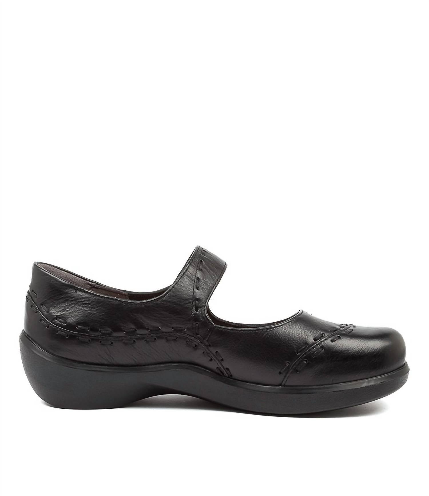 Ziera Women's Gummibear M Mary Jane in black leather - women's flats - alternate view