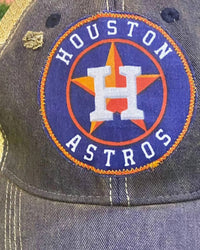 Sweet Texas Treasures Men's Houston Astros Distressed Trucker Caps in navy - men's hat - detail view