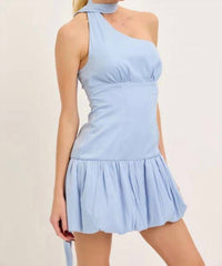 Lena - Bow Detailed Bubble Hem Mini Dress