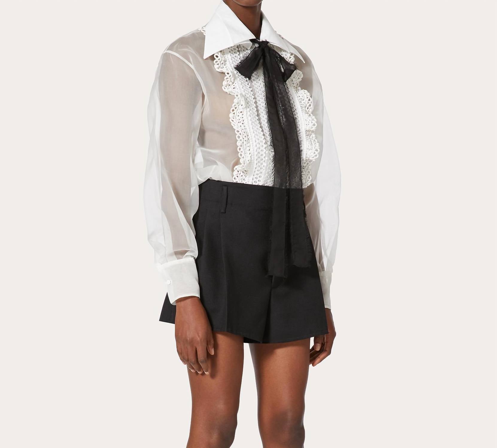 Valentino - Embroidered Organza Shirt