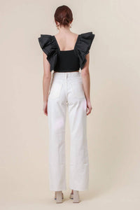 Line And Dot - Mara Short Flutter Sleeves Top