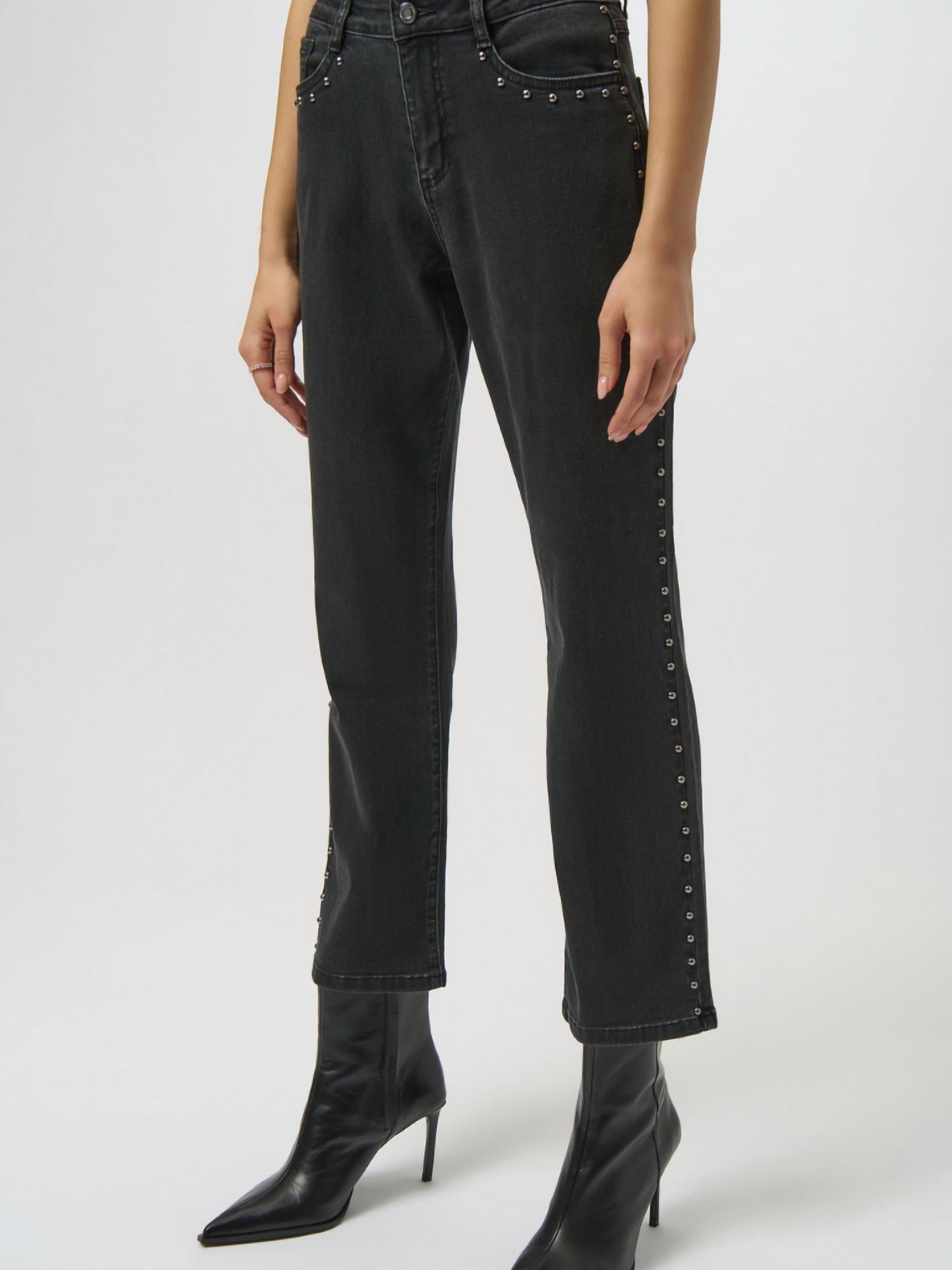 Joseph Ribkoff Classic Straight Leg Jeans in charcoal grey - women's jeans