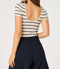 Astr - Nikola Ribbed Scoop Back Sweater Top