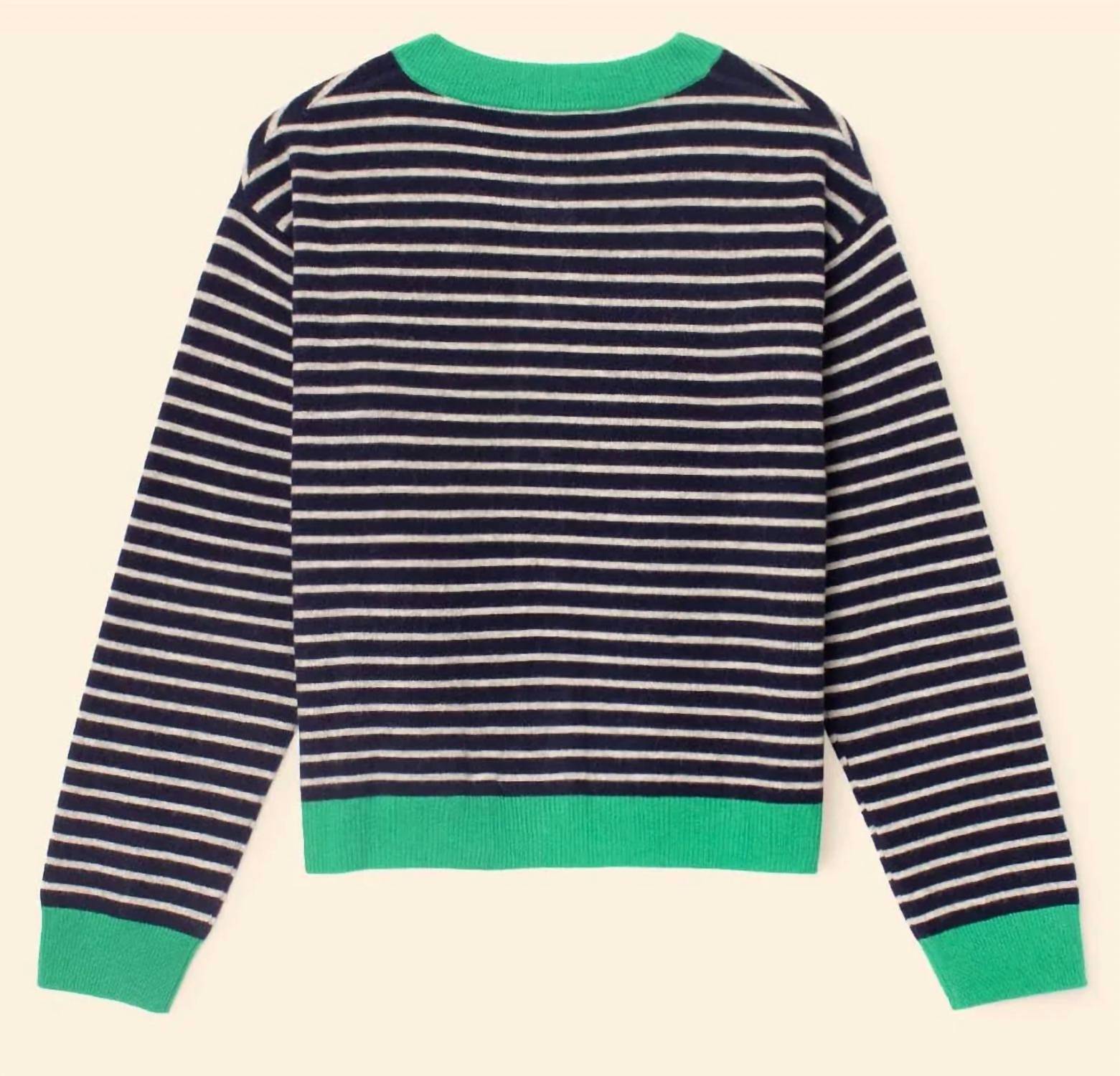 XIRENA Lillian Cardigan Sweater in navy stripe 1 - women's cardigan - view 4