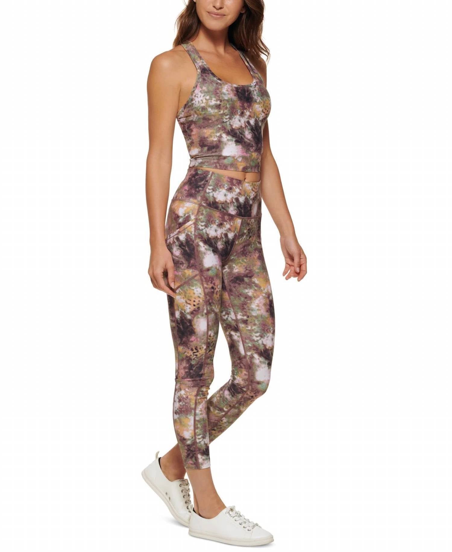 Calvin Klein - Activewear Performance Printed Racerback Cropped Tank Top