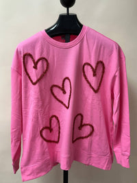 mudpie Valentine Crewneck Sweater in pink - women's sweater - view 4
