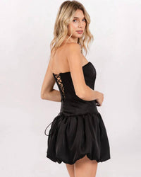 The Vintage Shop - Strapless Bubble Hem Mini Dress
