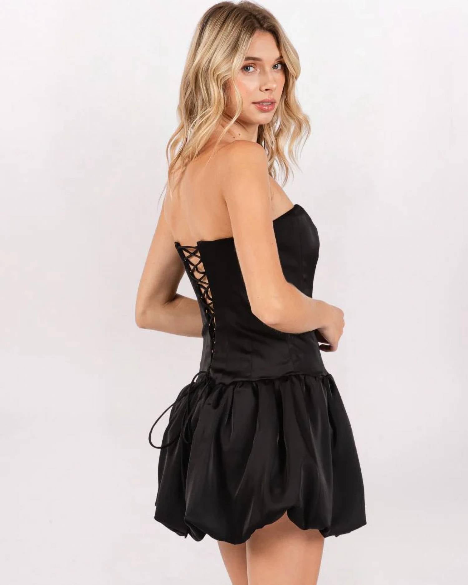 The Vintage Shop - Strapless Bubble Hem Mini Dress