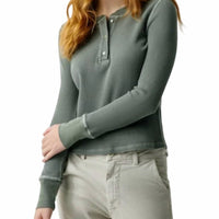 Amo - Thermal Henley Long Sleeve Tee