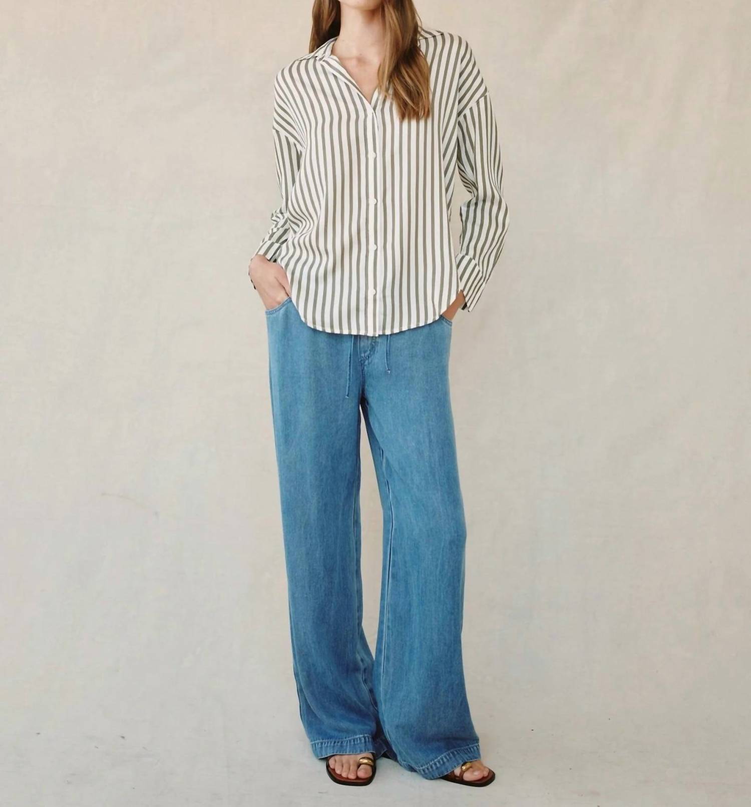 Bella Dahl - Stripe Oversized Button Down Shirt