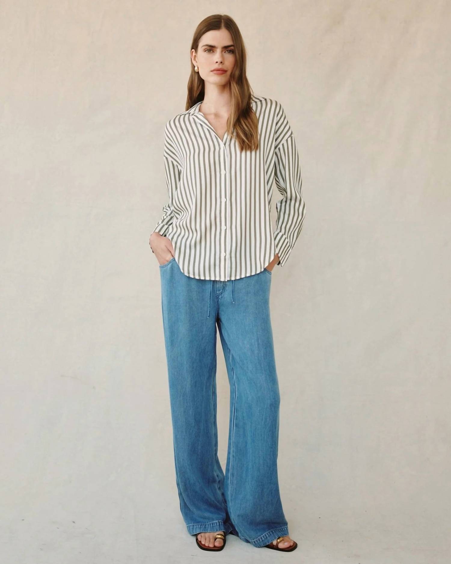 Bella Dahl - Stripe Oversized Button Down Shirt